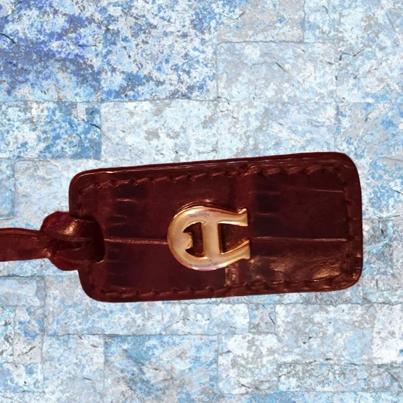 CROC-EMBOSSED LEATHER ETIENNE AIGNER CROSSBODY EUC - Picture 7 of 8